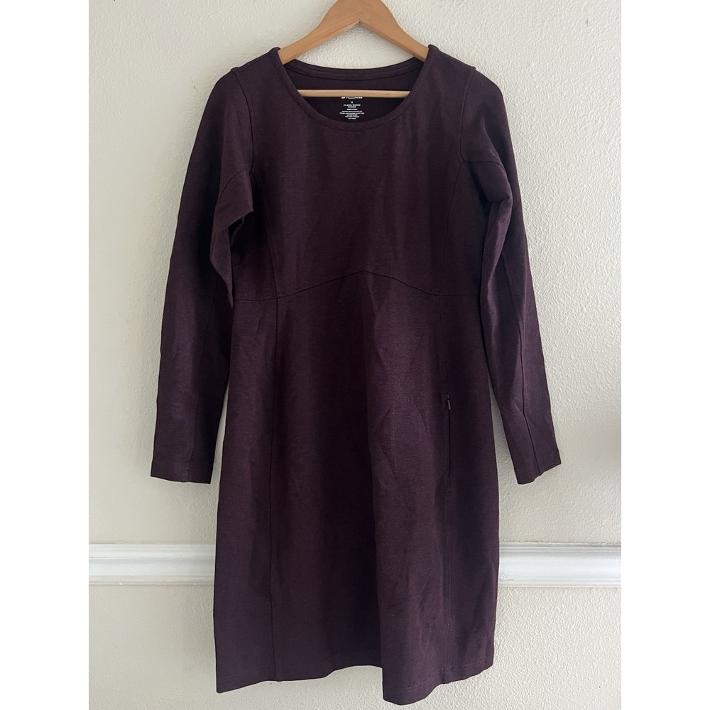 Duluth Wearwithall Ponte Knit Long Sleeve Dress Burgundy Small Versatile Outdoor